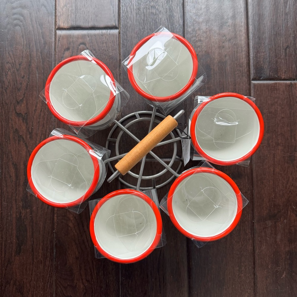 Hearth & Hand With Magnolia Drink Caddy Red and Cream NWT